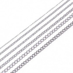 Szín: rozsdamentes acél - 5 M/tétel rozsdamentes acél nyakláncok 1,2 2,2 2,4 3,0 4,0 mm-es tömeges ékszerlánc barkács