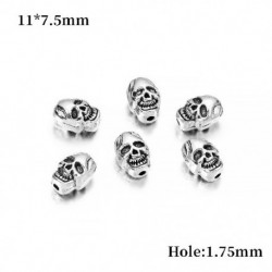 Szín: ezüst koponya - 10db/tétel Arany színű varázsgyöngyök Buddha Spárta leopárd oroszlánfejek távtartó gyöngyök