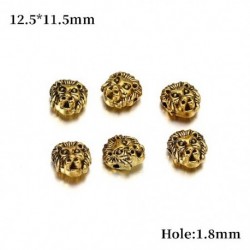 Szín: Arany Oroszlán - 10db/tétel Arany színű varázsgyöngyök Buddha Spárta leopárd oroszlánfejek távtartó