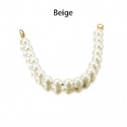 Szín: bézs - 19 cm-es maszk gyöngy lánchosszabbító arcmaszk gyöngy nyaklánc kötelek homár kapcsokkal, állítható