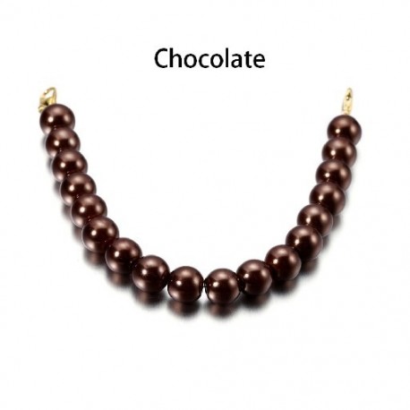 Szín: csokoládé - 19 cm-es maszk gyöngy lánchosszabbító arcmaszk gyöngy nyaklánc kötelek homár kapcsokkal,
