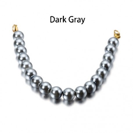 Szín: Sötétszürke - 19 cm-es maszk gyöngy lánchosszabbító arcmaszk gyöngy nyaklánc kötelek homár kapcsokkal,