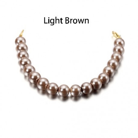 Szín: világosbarna - 19 cm-es maszk gyöngy lánchosszabbító arcmaszk gyöngy nyaklánc kötelek homár kapcsokkal,