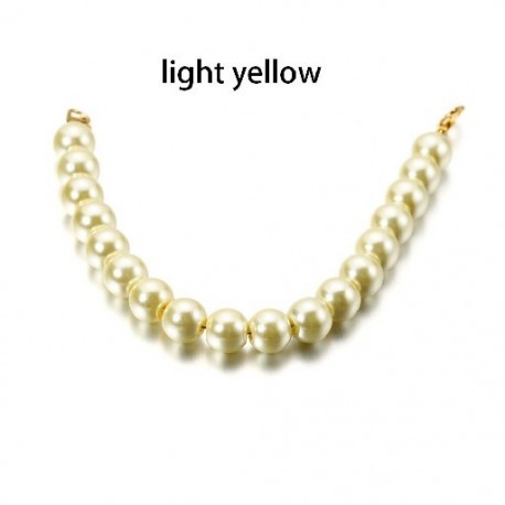 Szín: világos sárga - 19 cm-es maszk gyöngy lánchosszabbító arcmaszk gyöngy nyaklánc kötelek homár kapcsokkal,