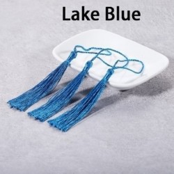 Szín: Lake Blue - 10-30 db 70 mm-es akasztókötél selyem bojt rojt barkácsoláshoz kulcstartó fülbevaló horgok medál