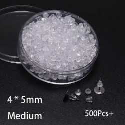 Szín: 4x5mm-500db - 1 doboz gumi fülbevaló hátoldalak szilikon fülbevalók hátsó dugók füldugó blokkolt sapkák