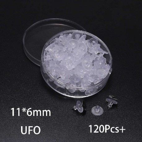 Szín: 11x6mm-120db - 1 doboz gumi fülbevaló hátoldalak szilikon fülbevalók hátsó dugók füldugó blokkolt sapkák