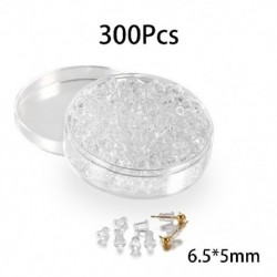 Szín: Átlátszó-Bullet - 1 doboz gumi fülbevaló hátoldalak szilikon fülbevalók hátsó dugók füldugó blokkolt sapkák