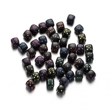 Szín: fekete 01 - 30db/tétel 8mm-es akril négyzet alakú kocka gyöngyök laza távtartó gyöngyök kézzel készített