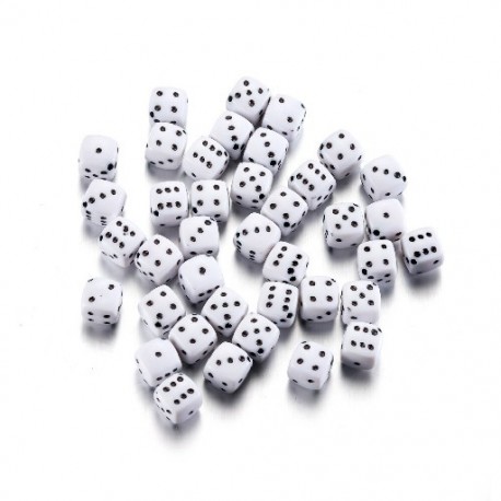 Szín: fehér 01 - 30db/tétel 8mm-es akril négyzet alakú kockagyöngyök laza távtartó gyöngyök kézzel készített