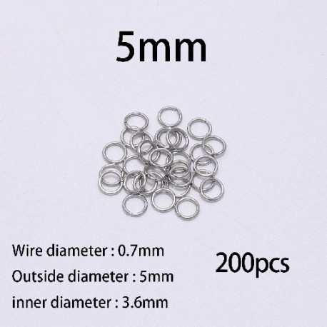 Szín: acél 5mm - 50-200db/tétel 4 5 6 8 10 mm rozsdamentes acél ugrógyűrűk osztott gyűrűk csatlakozók barkácsoláshoz