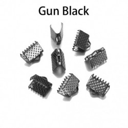 Szín: GunBlack - 50db/tétel Cove kapcsok kábelvég sapkák zsinór szalag bőr kapcsos nyaklánc karkötő csatlakozó