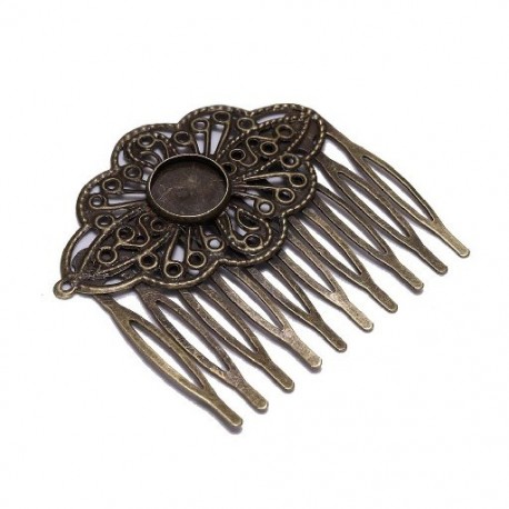 Szín: antik bronz - 5db 52*56mm Antik bronz Hajfésű Ékszer Hajtűk készítése Találatok Fit 12mm Üveg Cabochons