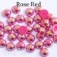 Szín: Rose Red - 50-500db/tétel 2-14 MM Gyöngyutánzat Kerek Félgyöngy Fekete AB Színek Gyöngyök Ékszerkészítés Női