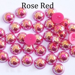 Szín: Rose Red - 50-500db/tétel 2-14 MM Gyöngyutánzat Kerek Félgyöngy Fekete AB Színek Gyöngyök Ékszerkészítés Női