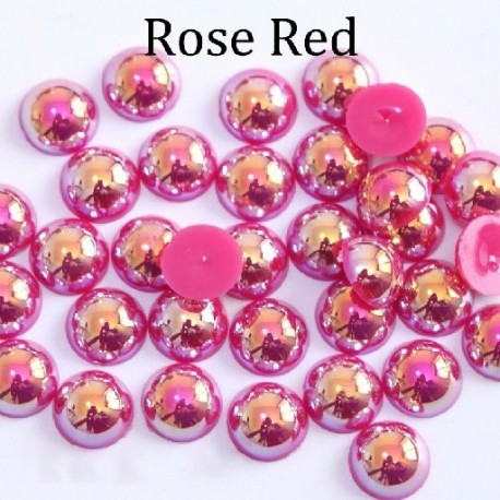 Szín: Rose Red - 50-500db/tétel 2-14 MM Gyöngyutánzat Kerek Félgyöngy Fekete AB Színek Gyöngyök Ékszerkészítés Női