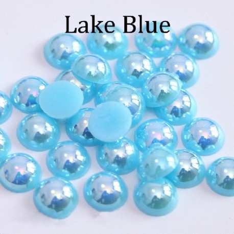 Szín: Lake Blue - 50-500db/tétel 2-14 MM Gyöngyutánzat Kerek Félgyöngy Fekete AB Színek Gyöngyök Ékszerkészítés