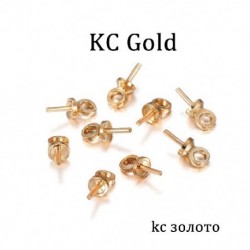 Szín: KC Gold - 50-100db/tétel Sárgaréz Féllyukú varrások Szemtűk Gyöngyök Végzárókupakok Felsőfúrt