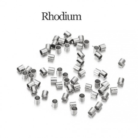 Szín: ródium - 150-500db 1,5 2,0 2,5 mm-es arany rézcső préselt véggyöngyök dugó távtartó gyöngyök