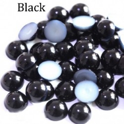Fekete szín - ABS gyöngyutánzat lapos hátú 2 3 4 5 6 8 10 12 14 mm-es fekete fehér cabochon félkerek gyöngy Scrapbook