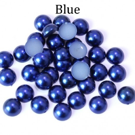 Szín: kék - ABS gyöngyutánzat lapos hátú 2 3 4 5 6 8 10 12 14 mm-es fekete fehér cabochon félkerek gyöngy Scrapbook