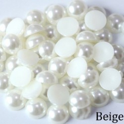 Szín: bézs - ABS gyöngyutánzat lapos hátú 2 3 4 5 6 8 10 12 14 mm-es fekete fehér cabochon félkerek gyöngy Scrapbook