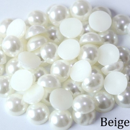 Szín: bézs - ABS gyöngyutánzat lapos hátú 2 3 4 5 6 8 10 12 14 mm-es fekete fehér cabochon félkerek gyöngy Scrapbook