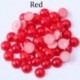 Szín: Rose Red - ABS gyöngyutánzat lapos hátú 2 3 4 5 6 8 10 12 14 mm-es fekete fehér cabochon félkerek gyöngy Scrapbook