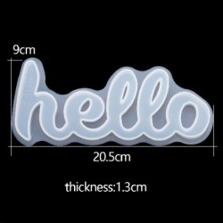 Szín: hello - 1db Alphabet epoxigyanta öntőforma átlátszó szilikon töltet öntőforma barkács ékszerkészítéshez