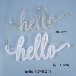 Szín: hello 02 - 1db Alphabet epoxigyanta öntőforma átlátszó szilikon töltet öntőforma barkács ékszerkészítéshez
