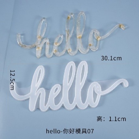 Szín: hello 02 - 1db Alphabet epoxigyanta öntőforma átlátszó szilikon töltet öntőforma barkács ékszerkészítéshez