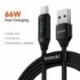 Szín: 66W AC fekete - Toocki USB Type C kábel 66W gyorstöltő töltő USB A - USB C kijelző kábel Xiaomi POCO f3 Realme