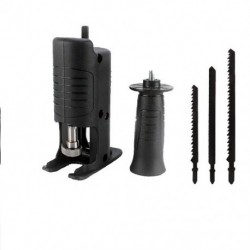 Szín: 3 fűrészlappal - Hordozható dugattyús fűrész adapter elektromos fúró módosított láncfűrész görbe fűrész