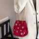 Fekete szín - Hópehely mini kézitáskák Elegáns tote Crossbody táska Arany láncos vállpántos kis táska női