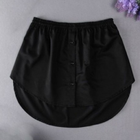 Fekete szín - 2023-as új divat női hamis ing farok blúz szegély pamut levehető alsószoknya szoknya UK ing rugalmas