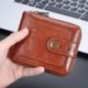 Fekete szín - Vintage kis férfi pénztárca Pu bőr rövid pénztárca férfi cipzáros kuplung tömör Porte Feuille Hommes