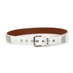 Fehér szín - Piramis divatos szegecs öv férfi női szegecses öv punk rock tűcsattal Hardver Farmer Dizájner női derék