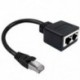 Szín: 2 portos - 3 az 1-ben RJ45 elosztó LAN Ethernet hálózat RJ45 csatlakozó hosszabbító adapter kábel hálózati