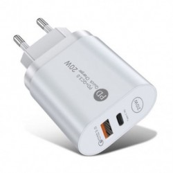 Dugó típusa: Fehér EU dugó - USB PD 20W USB töltő gyorstöltő QC 3.0 gyors telefon fali töltő adapter iPhone 13 12 Pro