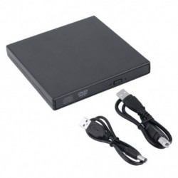 Fekete szín - Új könnyű, 13,5*13,2*1,6 cm-es Ultra vékony külső nyílás USB 2.0 külső DVD kombinált CD-RW író