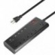 USB töltő táp aljzat 7 utas kimenet 1 QC 3.0 USB port és 4 intelligens USB port hosszabbító vezeték tápfeszültség sáv