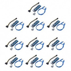 10db USB 3.0 PCI E Express 1x–16x hosszabbító felszálló tápkábel 6 tűs kártya grafikus adapter bányászati