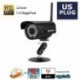 Fekete szín - 720p vízálló vezeték nélküli kamera 1,0 megapixeles biztonsági megfigyelő WiFi IP kamera mobil