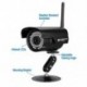 Fekete szín - 720p vízálló vezeték nélküli kamera 1,0 megapixeles biztonsági megfigyelő WiFi IP kamera mobil