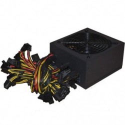 Nagy hatékonyságú ATX 1800 W PC tápegység Mining BTC támogatja az ETH 8 grafikus kártya 100-240 V tápegységet
