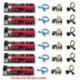 Szín: 6 db a készletben - 6 db Legújabb Ver009 Usb 3.0 Pci-E Riser Ver 009S Express 1X 4X 8X 16X Extender Riser Adapter