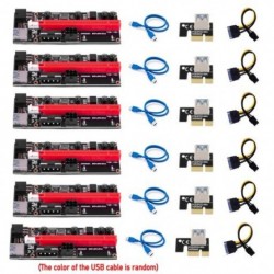 Szín: 6 db a készletben - 6 db Legújabb Ver009 Usb 3.0 Pci-E Riser Ver 009S Express 1X 4X 8X 16X Extender Riser Adapter