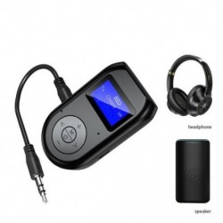 Fekete szín - LCD kijelző vevő adó 2 az 1-ben Bluetooth-kompatibilis adapter TX/RX vezeték nélküli zenei adapter MP3/mp4