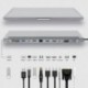 Szín: VGA1 - 12 az 1-ben Fast Type C USB elosztó kettős 4K dokkolóállomáshoz RJ45 Pd HDMI-kompatibilis USB3.0 2.0 töltő