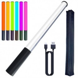Fehér szín - RGB kézi LED fénypálca, újratölthető fényképező lámpa, 12 fényerő, 1000 lumen 2500-9900K